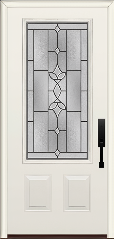 ProVia Legacy Single Entry Door 440 Style Esmond Decorative Glass with Patina Caming and Low-E - Doors and Beyond