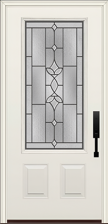 ProVia Legacy Single Entry Door 440 Style Esmond Decorative Glass with Patina Caming and Low-E - Doors and Beyond