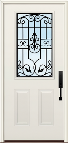 ProVia Legacy Single Entry Door 430 Style Barcelona Decorative Glass Clear Glass and Low E Glass - Doors and Beyond