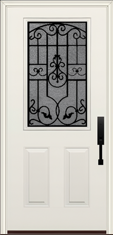 ProVia Legacy Single Entry Door 430 Style Barcelona Decorative Glass With Gluechip Privacy Glass - Doors and Beyond