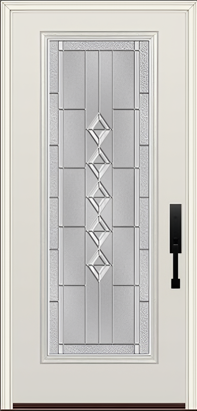ProVia Legacy Single Entry Door 460 Style Gemstone Decorative Glass with Zinc Caming and Low-E - Doors and Beyond