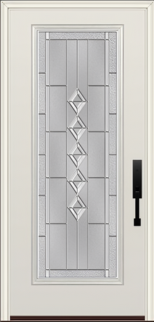 ProVia Legacy Single Entry Door 460 Style Gemstone Decorative Glass with Zinc Caming and Low-E - Doors and Beyond