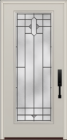 ProVia Legacy Single Entry Door 460 Style Brookhaven Decorative Glass with Patina Caming and Low-E - Doors and Beyond