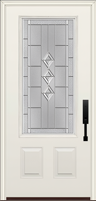 ProVia Legacy Single Entry Door 440 Style Gemstone Decorative Glass with Zinc Caming and Low-E - Doors and Beyond