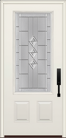 ProVia Legacy Single Entry Door 440 Style Gemstone Decorative Glass with Zinc Caming and Low-E - Doors and Beyond