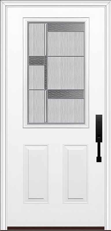 ProVia Legacy Single Entry Door 430 Style Manhattan Decorative Glass with Zinc Caming and Low-E - Doors and Beyond