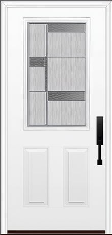 ProVia Legacy Single Entry Door 430 Style Manhattan Decorative Glass with Zinc Caming and Low-E - Doors and Beyond