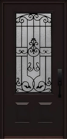 ProVia Legacy Single Entry Door 440 Style Barcelona Decorative Glass With Gluechip Privacy Glass - Doors and Beyond
