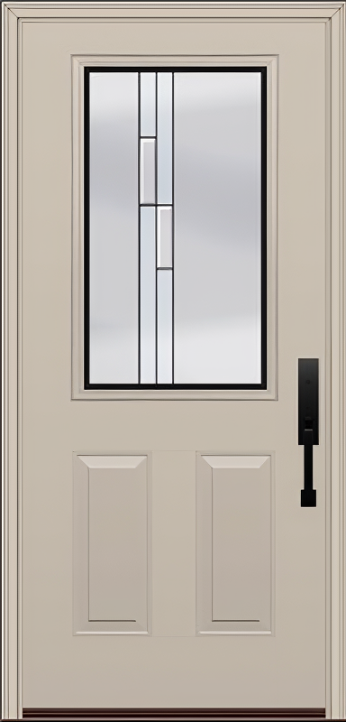 ProVia Legacy Single Entry Door 430 Style Genesis Decorative Glass with Black Caming and Low-E - Doors and Beyond