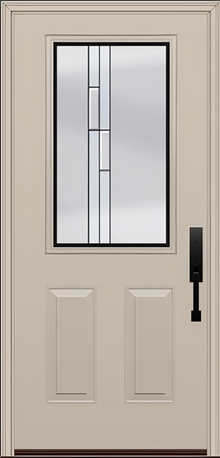 ProVia Legacy Single Entry Door 430 Style Genesis Decorative Glass with Black Caming and Low-E - Doors and Beyond