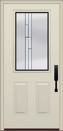 ProVia Legacy Single Entry Door 430 Style Genesis Decorative Glass with Black Caming and Low-E - Doors and Beyond