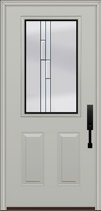 ProVia Legacy Single Entry Door 430 Style Genesis Decorative Glass with Black Caming and Low-E - Doors and Beyond