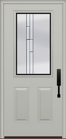 ProVia Legacy Single Entry Door 430 Style Genesis Decorative Glass with Black Caming and Low-E - Doors and Beyond