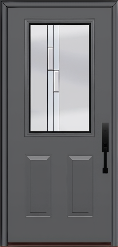 ProVia Legacy Single Entry Door 430 Style Genesis Decorative Glass with Black Caming and Low-E - Doors and Beyond