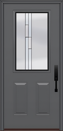ProVia Legacy Single Entry Door 430 Style Genesis Decorative Glass with Black Caming and Low-E - Doors and Beyond
