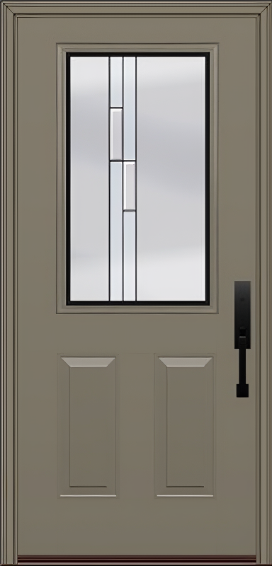 ProVia Legacy Single Entry Door 430 Style Genesis Decorative Glass with Black Caming and Low-E - Doors and Beyond