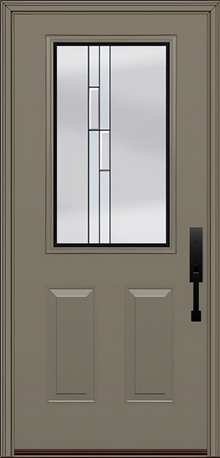 ProVia Legacy Single Entry Door 430 Style Genesis Decorative Glass with Black Caming and Low-E - Doors and Beyond
