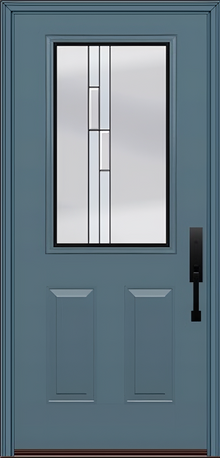 ProVia Legacy Single Entry Door 430 Style Genesis Decorative Glass with Black Caming and Low-E - Doors and Beyond