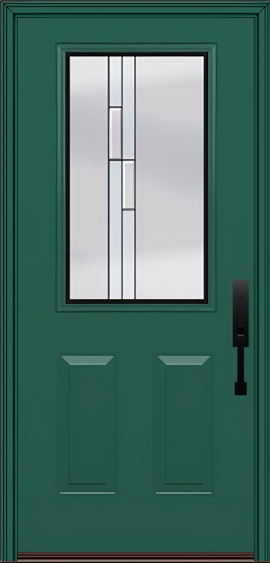 ProVia Legacy Single Entry Door 430 Style Genesis Decorative Glass with Black Caming and Low-E - Doors and Beyond
