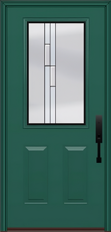 ProVia Legacy Single Entry Door 430 Style Genesis Decorative Glass with Black Caming and Low-E - Doors and Beyond