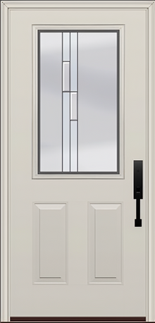 ProVia Legacy Single Entry Door 430 Style Genesis Decorative Glass with Silver Caming and Low-E - Doors and Beyond