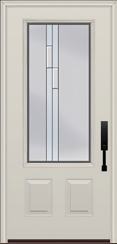 ProVia Legacy Single Entry Door 440 Style Genesis Decorative Glass with Silver Caming and Low-E - Doors and Beyond