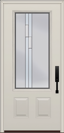 ProVia Legacy Single Entry Door 440 Style Genesis Decorative Glass with Silver Caming and Low-E - Doors and Beyond