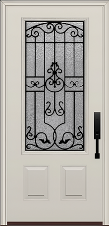 ProVia Legacy Single Entry Door 440 Style Barcelona Decorative Glass With Gluechip Privacy Glass - Doors and Beyond