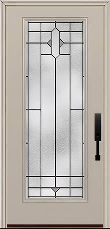 ProVia Legacy Single Entry Door 460 Style Brookhaven Decorative Glass with Patina Caming and Low-E - Doors and Beyond