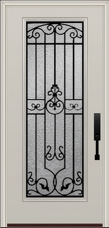 ProVia Legacy Single Entry Door 460 Style Barcelona Decorative Glass With Gluechip Privacy Glass - Doors and Beyond