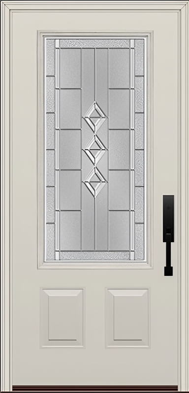 ProVia Legacy Single Entry Door 440 Style Gemstone Decorative Glass with Zinc Caming and Low-E - Doors and Beyond