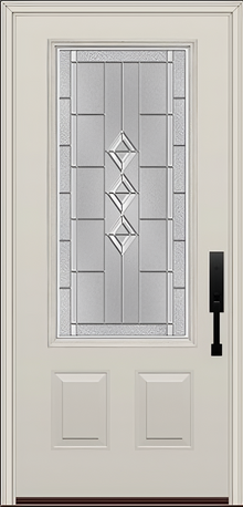 ProVia Legacy Single Entry Door 440 Style Gemstone Decorative Glass with Zinc Caming and Low-E - Doors and Beyond