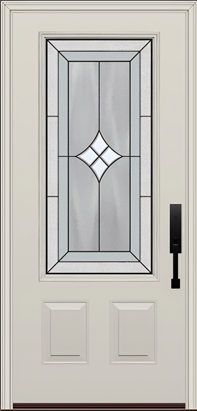 ProVia Legacy Single Entry Door 440 Style Aria Decorative Glass with Patina Caming and Low-E - Doors and Beyond
