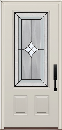 ProVia Legacy Single Entry Door 440 Style Aria Decorative Glass with Patina Caming and Low-E - Doors and Beyond