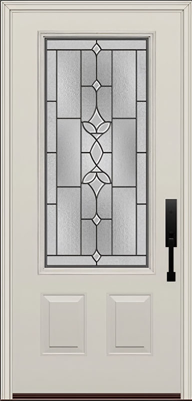 ProVia Legacy Single Entry Door 440 Style Esmond Decorative Glass with Patina Caming and Low-E - Doors and Beyond