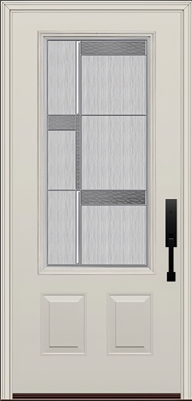 ProVia Legacy Single Entry Door 440 Style Manhattan Decorative Glass with Zinc Caming and Low-E - Doors and Beyond