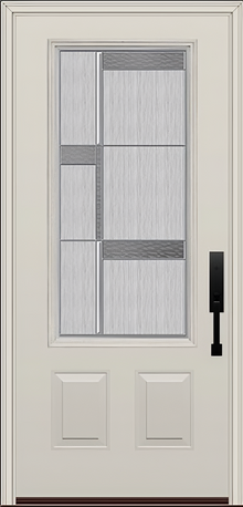 ProVia Legacy Single Entry Door 440 Style Manhattan Decorative Glass with Zinc Caming and Low-E - Doors and Beyond