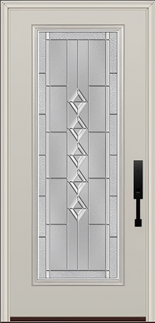 ProVia Legacy Single Entry Door 460 Style Gemstone Decorative Glass with Zinc Caming and Low-E - Doors and Beyond