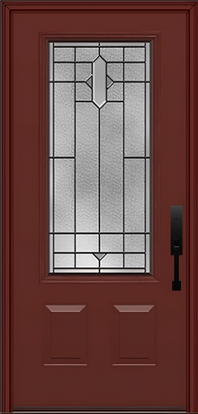 ProVia Legacy Single Entry Door 440 Style Brookhaven Decorative Glass with Patina Caming and Low-E - Doors and Beyond