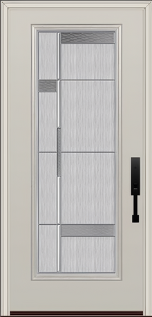 ProVia Legacy Single Entry Door 460 Style Manhattan Decorative Glass with Zinc Caming and Low-E - Doors and Beyond