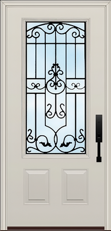 ProVia Legacy Single Entry Door 440 Style Barcelona Decorative Glass Clear Glass and Low E Glass - Doors and Beyond