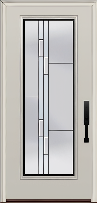 ProVia Legacy Single Entry Door 460 Style Genesis Decorative Glass with Black Caming and Low-E - Doors and Beyond