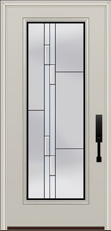 ProVia Legacy Single Entry Door 460 Style Genesis Decorative Glass with Black Caming and Low-E - Doors and Beyond
