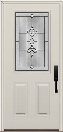 ProVia Legacy Single Entry Door 430 Style Esmond Decorative Glass with Patina Caming and Low-E - Doors and Beyond