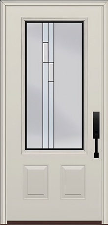 ProVia Legacy Single Entry Door 440 Style Genesis Decorative Glass with Black Caming and Low-E - Doors and Beyond