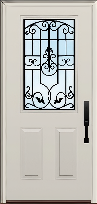 ProVia Legacy Single Entry Door 430 Style Barcelona Decorative Glass Clear Glass and Low E Glass - Doors and Beyond