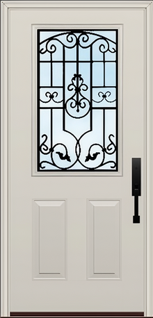 ProVia Legacy Single Entry Door 430 Style Barcelona Decorative Glass Clear Glass and Low E Glass - Doors and Beyond