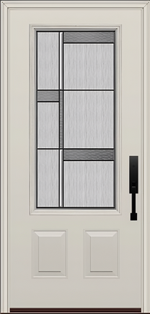 ProVia Legacy Single Entry Door 440 Style Manhattan Decorative Glass with Patina Caming and Low-E - Doors and Beyond