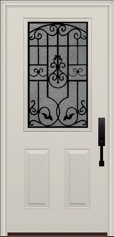 ProVia Legacy Single Entry Door 430 Style Barcelona Decorative Glass With Gluechip Privacy Glass - Doors and Beyond
