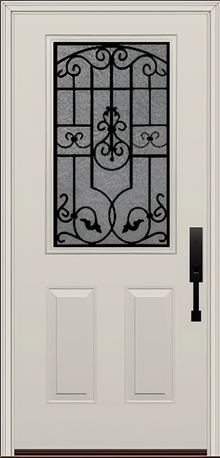 ProVia Legacy Single Entry Door 430 Style Barcelona Decorative Glass With Gluechip Privacy Glass - Doors and Beyond